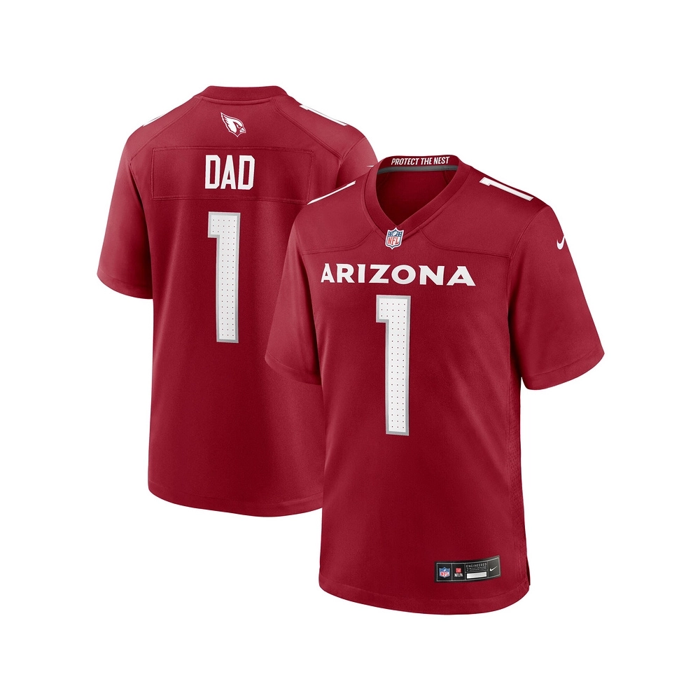Mens Arizona Cardinals Number 1 Dad Cardinal Game Jersey
