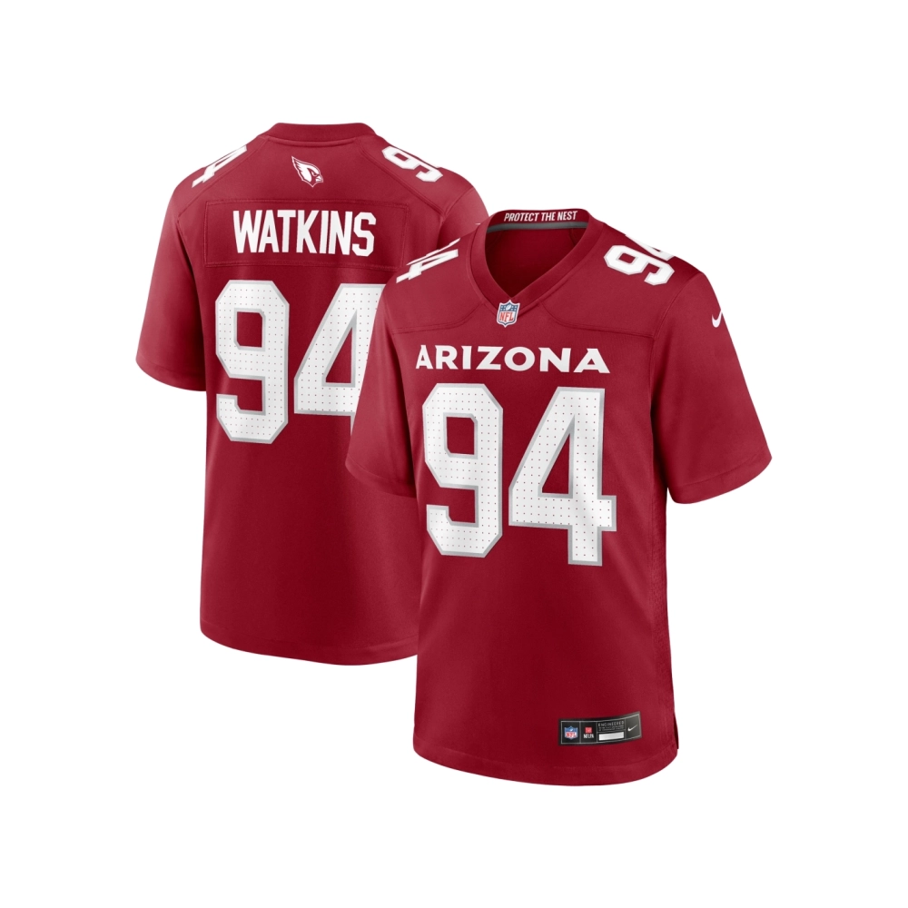 Mens Arizona Cardinals Carlos Watkins Cardinal Game Player Jersey