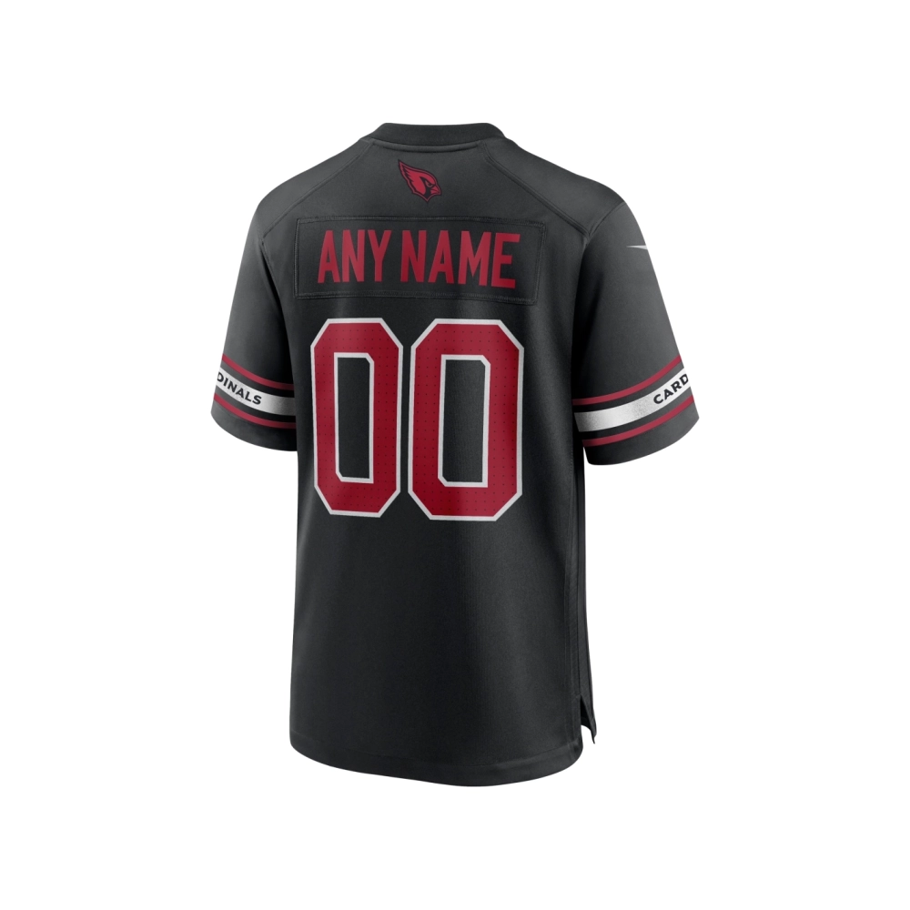 Mens Arizona Cardinals Black Alternate Custom Game Jersey