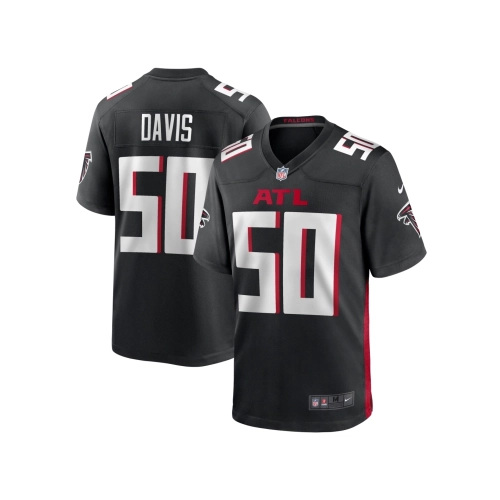 Mens Atlanta Falcons Tae Davis Black Team Game Jersey