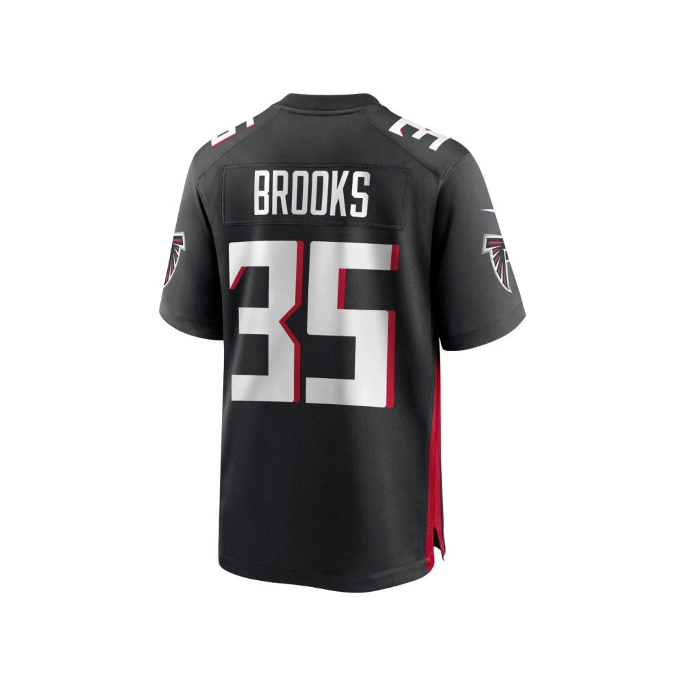 Mens Atlanta Falcons Natrone Brooks Black Team Game Jersey