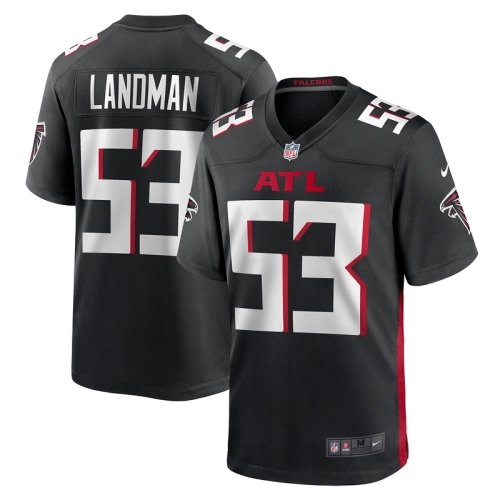 Mens Atlanta Falcons Nate Landman Black Team Game Jersey