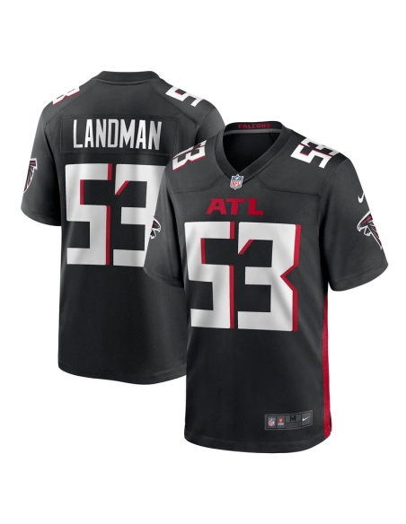 Mens Atlanta Falcons Nate Landman Black Team Game Jersey