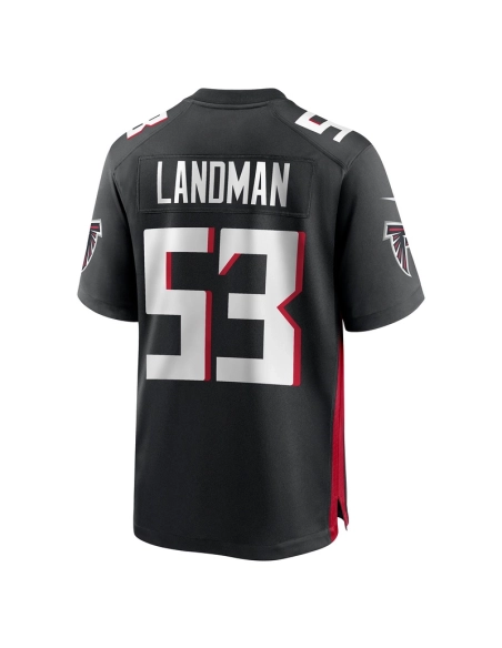 Mens Atlanta Falcons Nate Landman Black Team Game Jersey