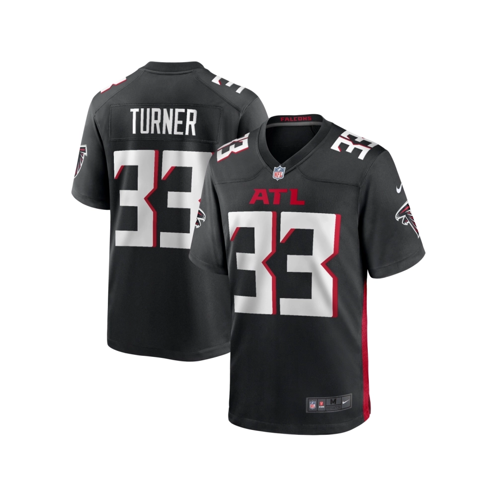 Mens Atlanta Falcons Michael Turner Black Game Retired Player Jersey