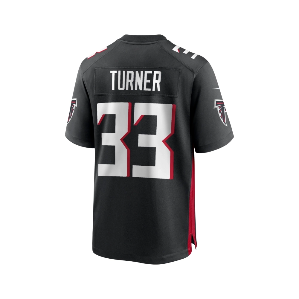 Mens Atlanta Falcons Michael Turner Black Game Retired Player Jersey