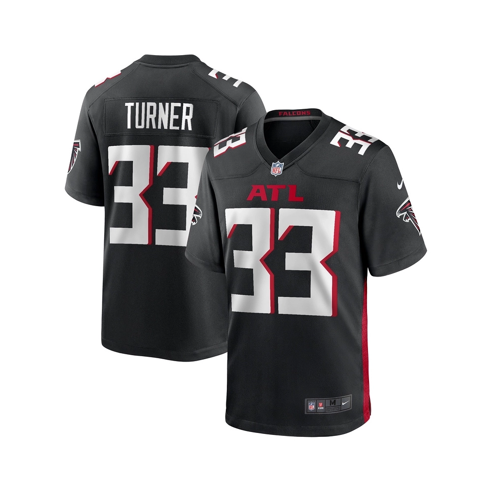 Mens Atlanta Falcons Michael Turner Black Game Retired Player Jersey