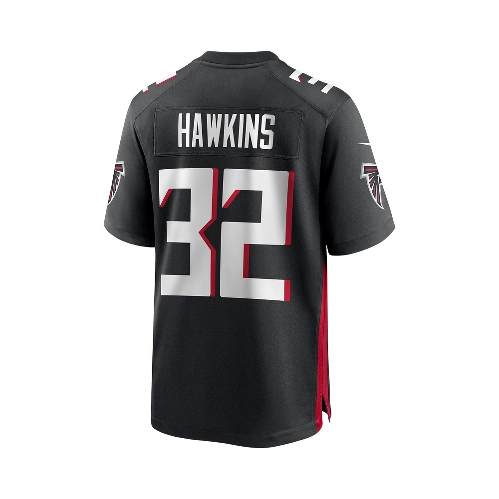 Mens Atlanta Falcons Jaylinn Hawkins Black Player Game Jersey