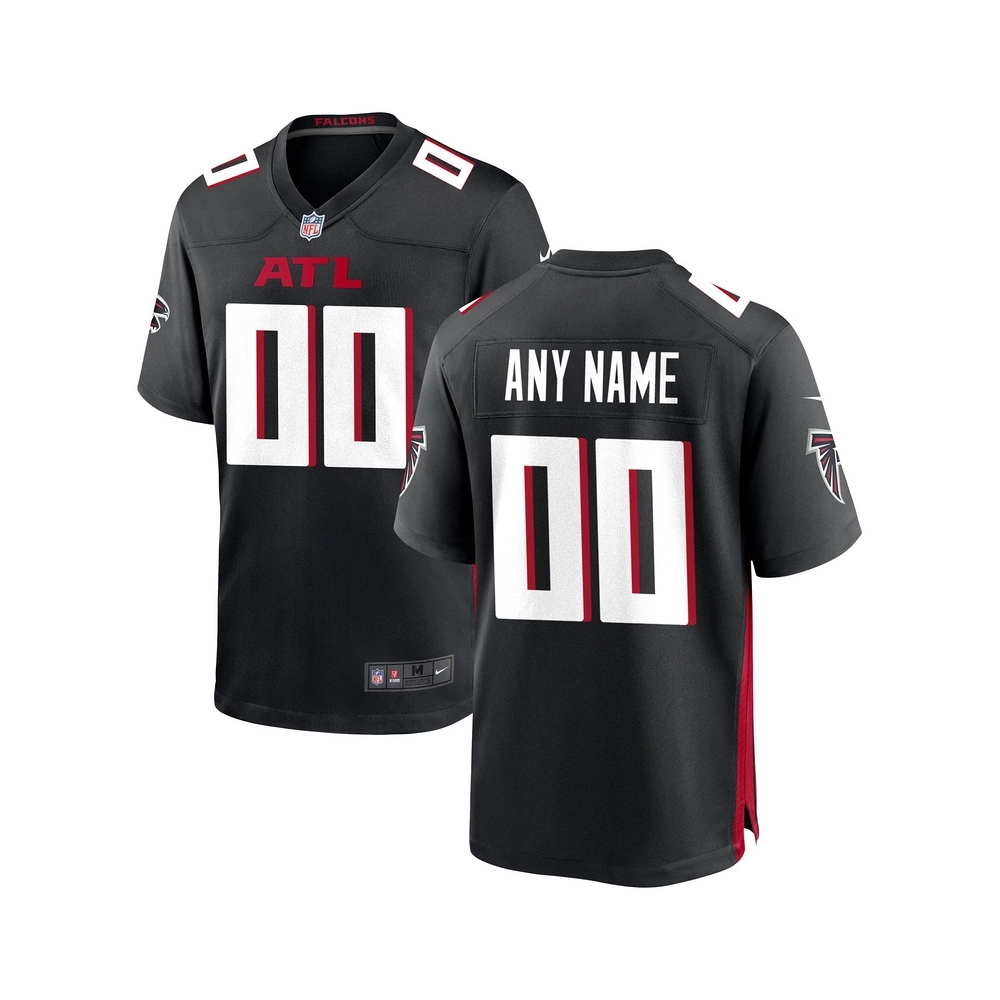 Mens Atlanta Falcons Black Custom Game Jersey