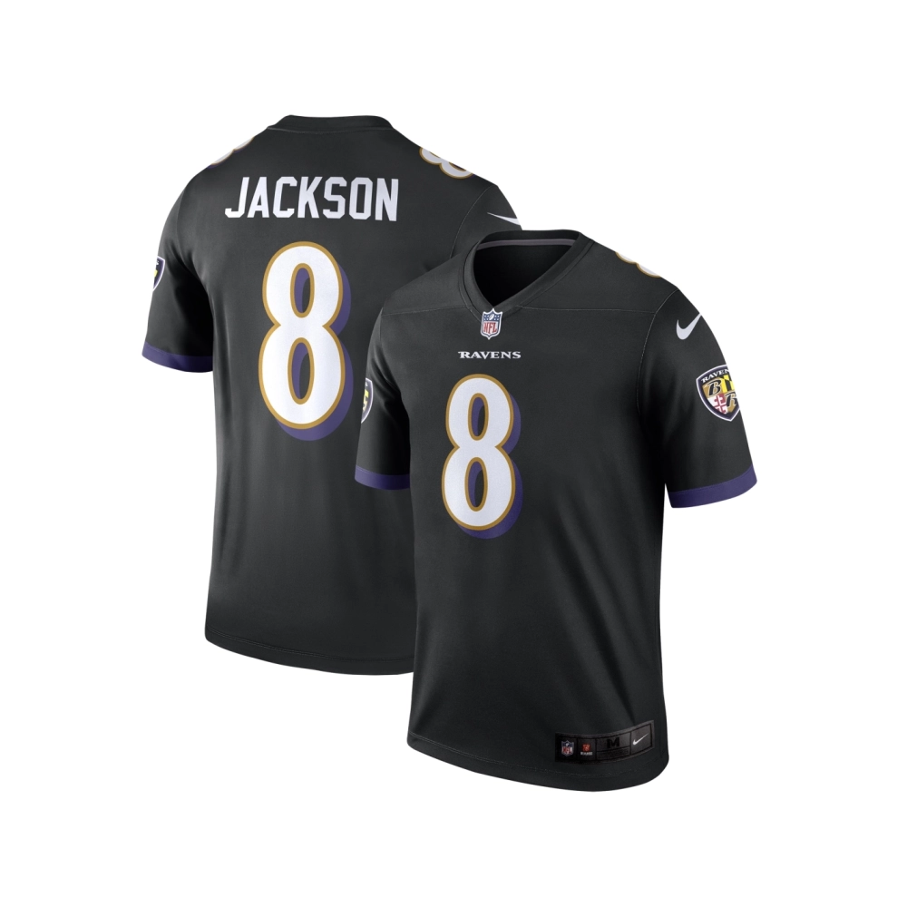 Mens Baltimore Ravens Lamar Jackson Black Legend Jersey