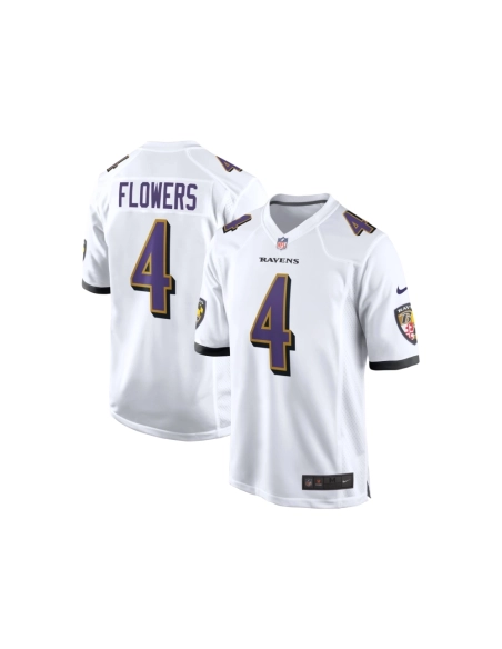 Mens Baltimore Ravens Zay Flowers White Game Jersey