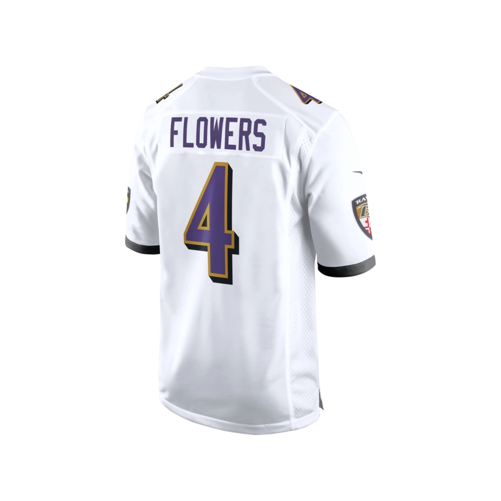 Mens Baltimore Ravens Zay Flowers White Game Jersey