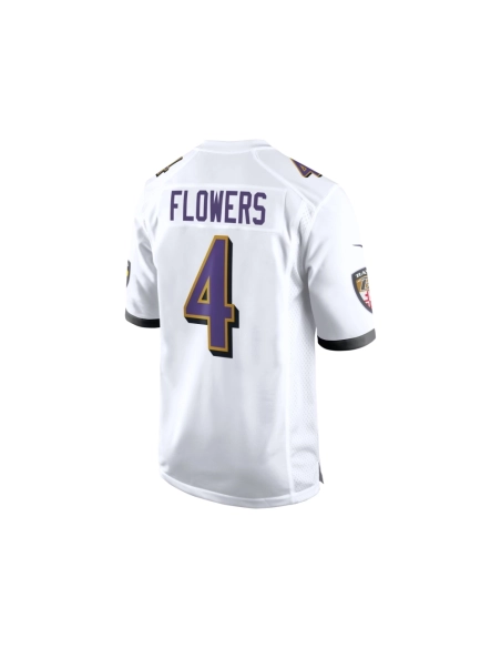 Mens Baltimore Ravens Zay Flowers White Game Jersey