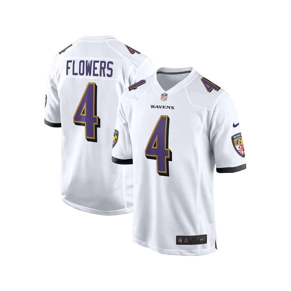 Mens Baltimore Ravens Zay Flowers White Game Jersey