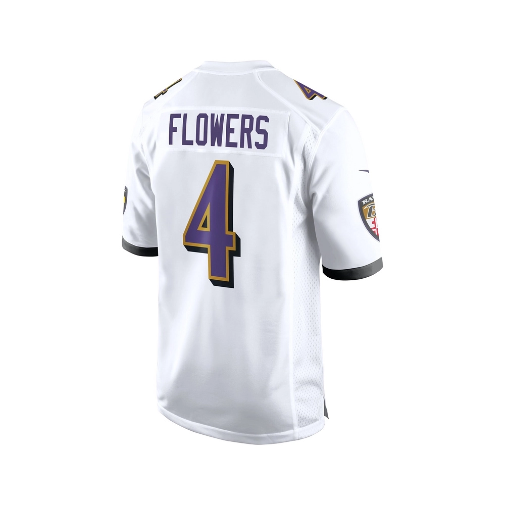 Mens Baltimore Ravens Zay Flowers White Game Jersey