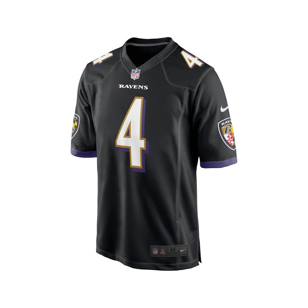 Mens Baltimore Ravens Zay Flowers Black Team Game Jersey