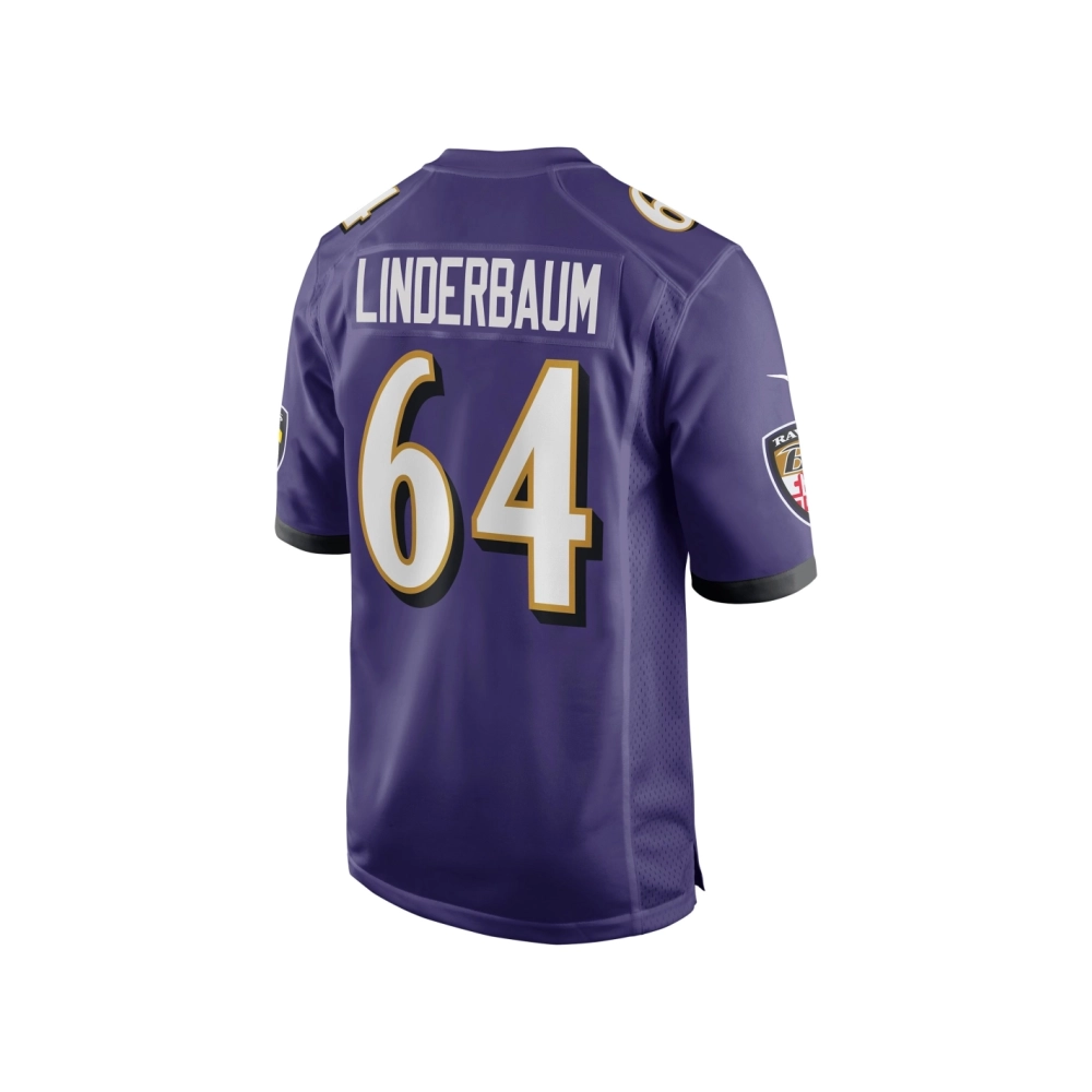 Mens Baltimore Ravens Tyler Linderbaum Purple Player Game Jersey