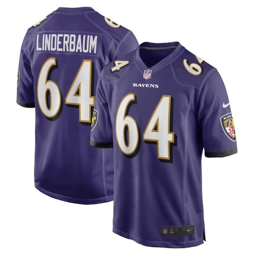 Mens Baltimore Ravens Tyler Linderbaum Purple Player Game Jersey