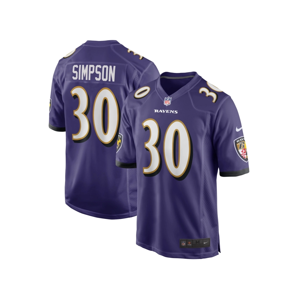 Mens Baltimore Ravens Trenton Simpson Purple Game Jersey