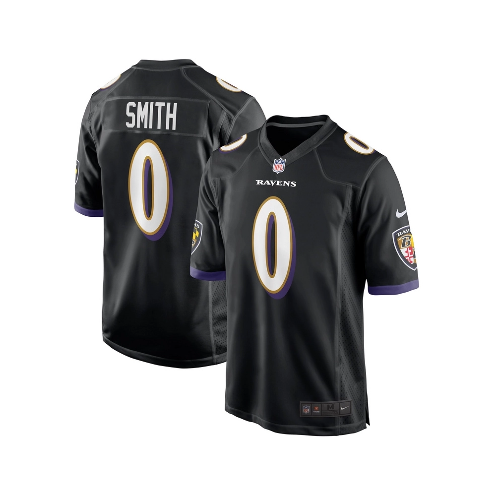 Mens Baltimore Ravens Roquan Smith Black Team Game Jersey