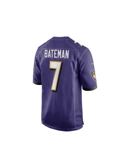 Mens Baltimore Ravens Rashod Bateman Purple Game Player Jersey