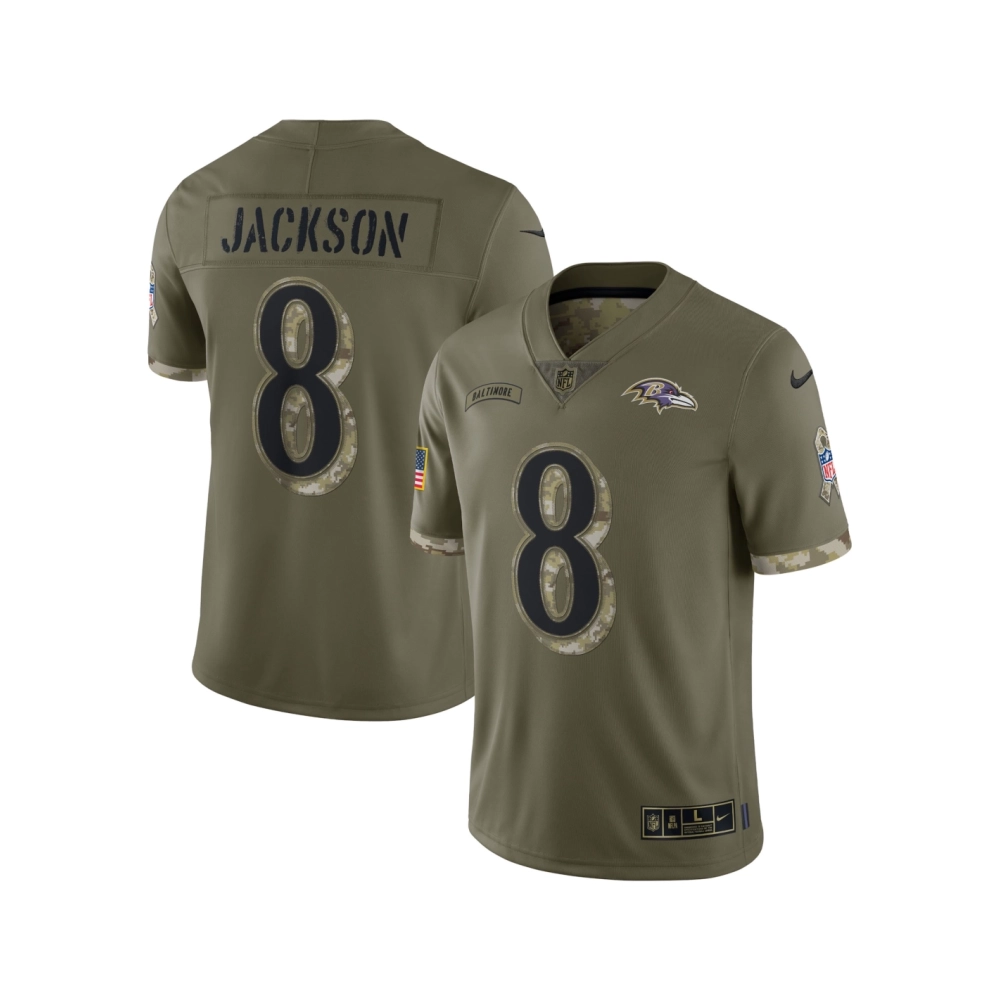 Mens Baltimore Ravens Olive 2022 Salute To Service Limited Jersey