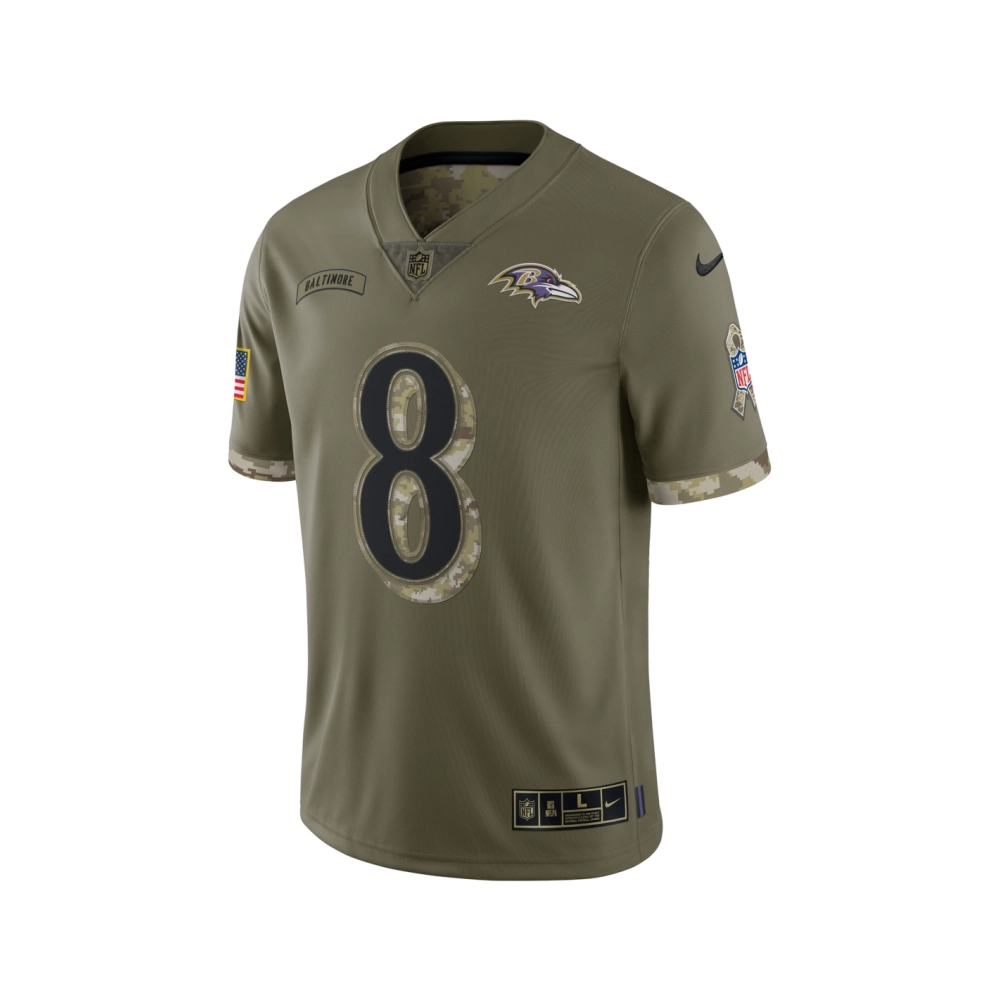 Mens Baltimore Ravens Olive 2022 Salute To Service Limited Jersey