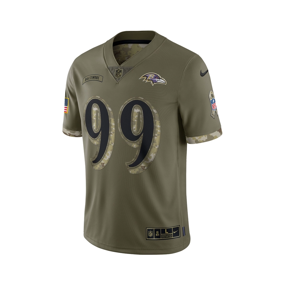 Mens Baltimore Ravens Olive 2022 Salute To Service Limited Jersey
