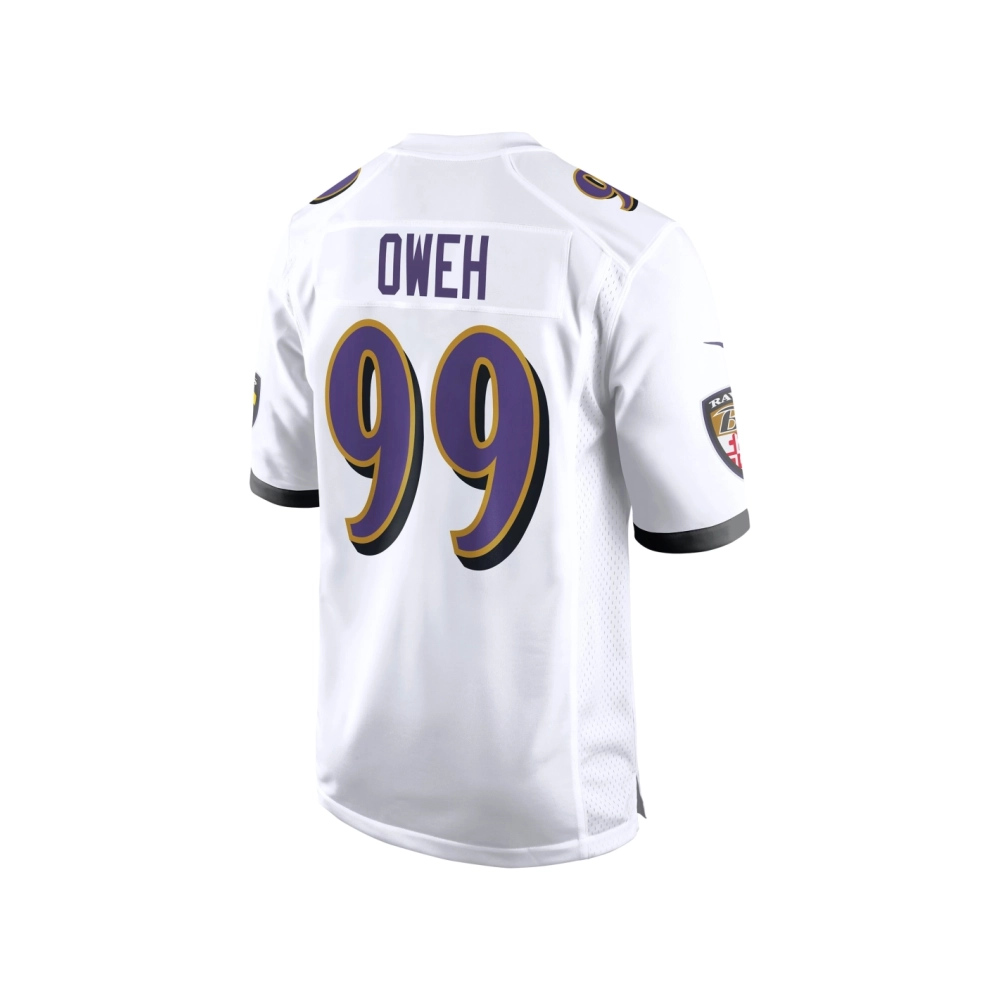 Mens Baltimore Ravens Odafe Oweh White Game Jersey
