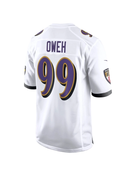 Mens Baltimore Ravens Odafe Oweh White Game Jersey