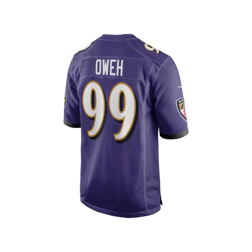 Mens Baltimore Ravens Odafe Oweh Purple Game Player Jersey