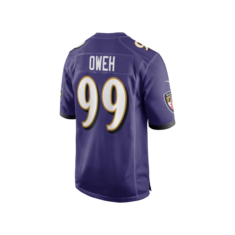 Mens Baltimore Ravens Odafe Oweh Purple Game Jersey