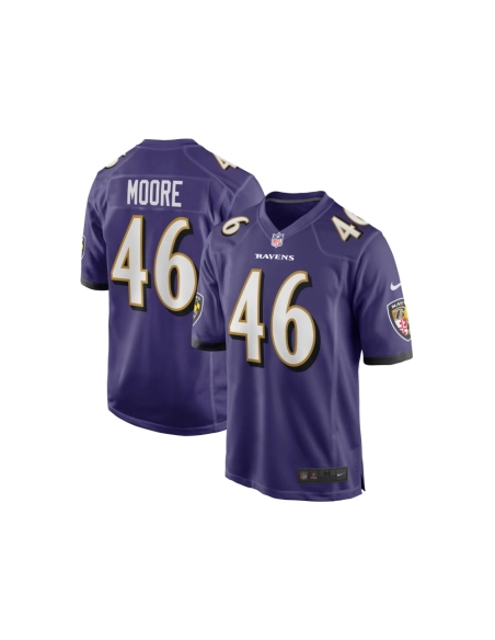 Mens Baltimore Ravens Nick Moore Purple Game Jersey