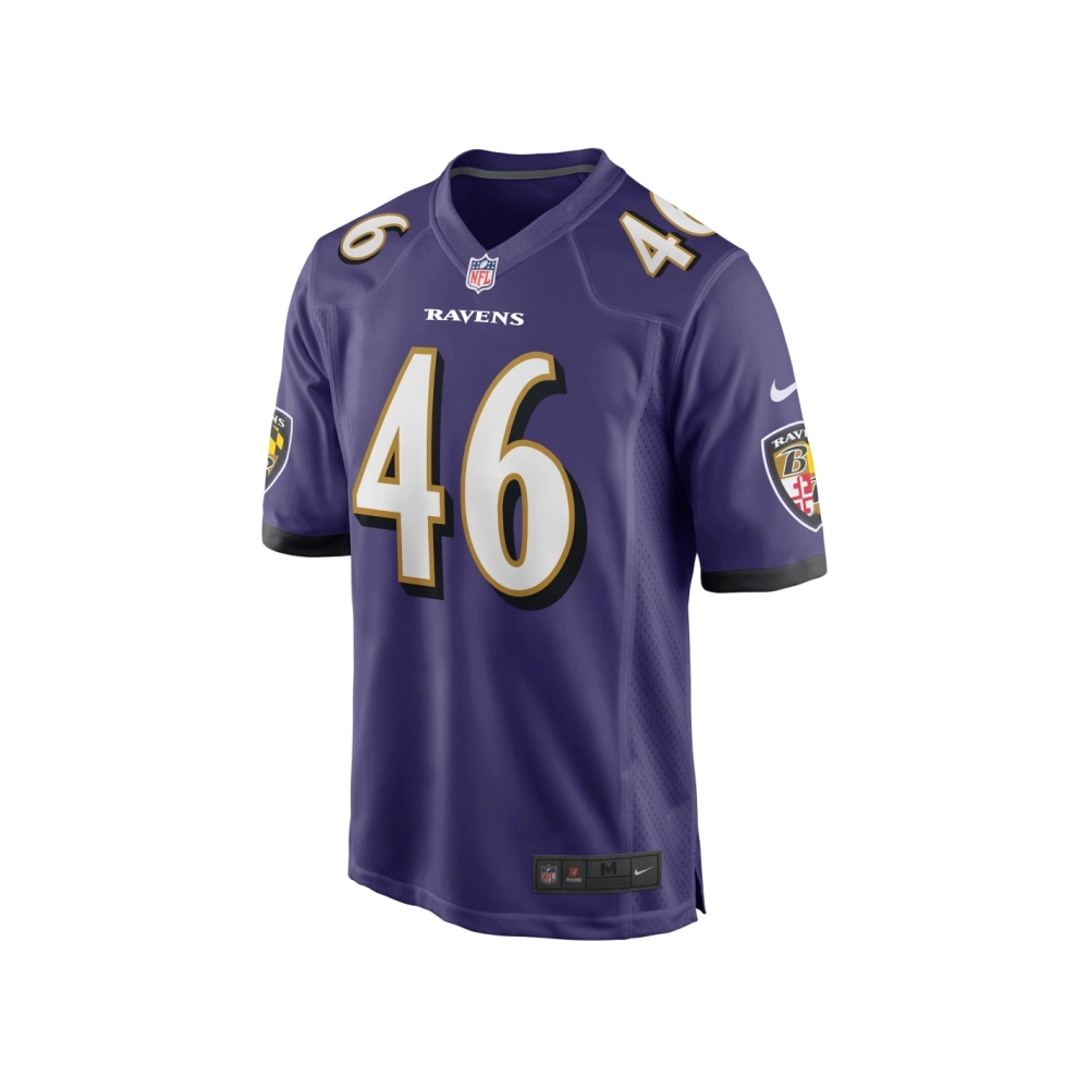 Mens Baltimore Ravens Nick Moore Purple Game Jersey