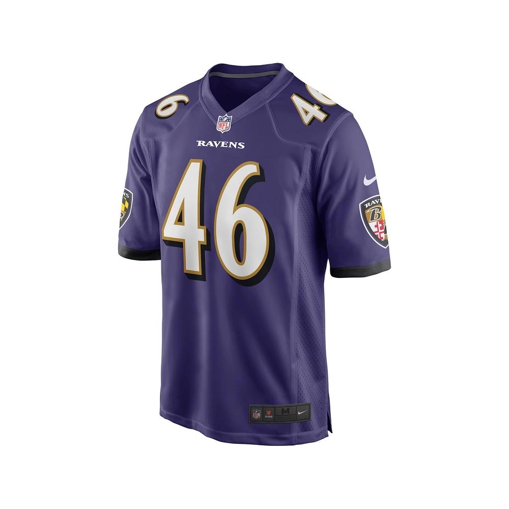 Mens Baltimore Ravens Nick Moore Purple Game Jersey