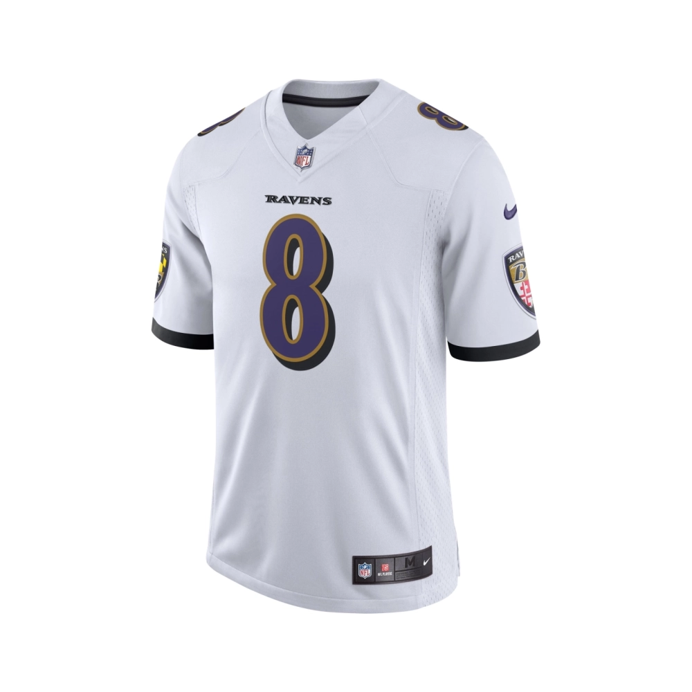 Mens Baltimore Ravens Lamar Jackson White Vapor Limited Jersey
