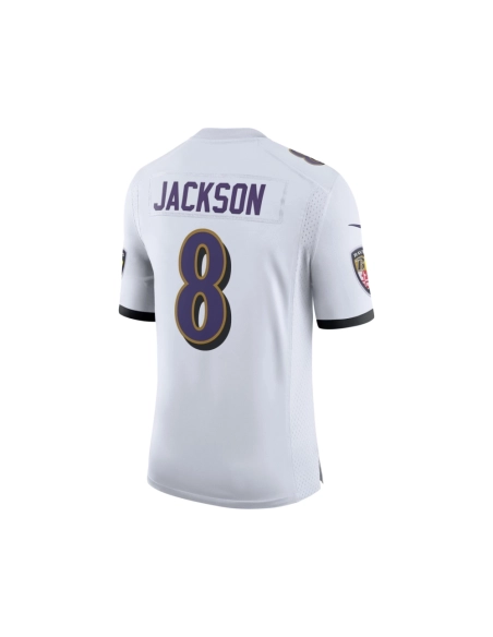 Mens Baltimore Ravens Lamar Jackson White Vapor Limited Jersey