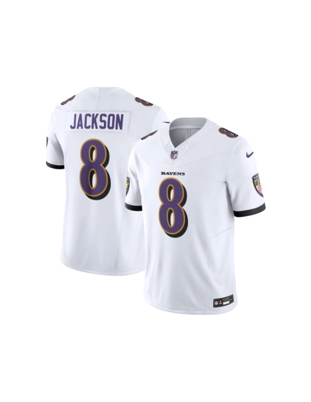 Mens Baltimore Ravens Lamar Jackson White Vapor F.U.S.E. Limited Jersey