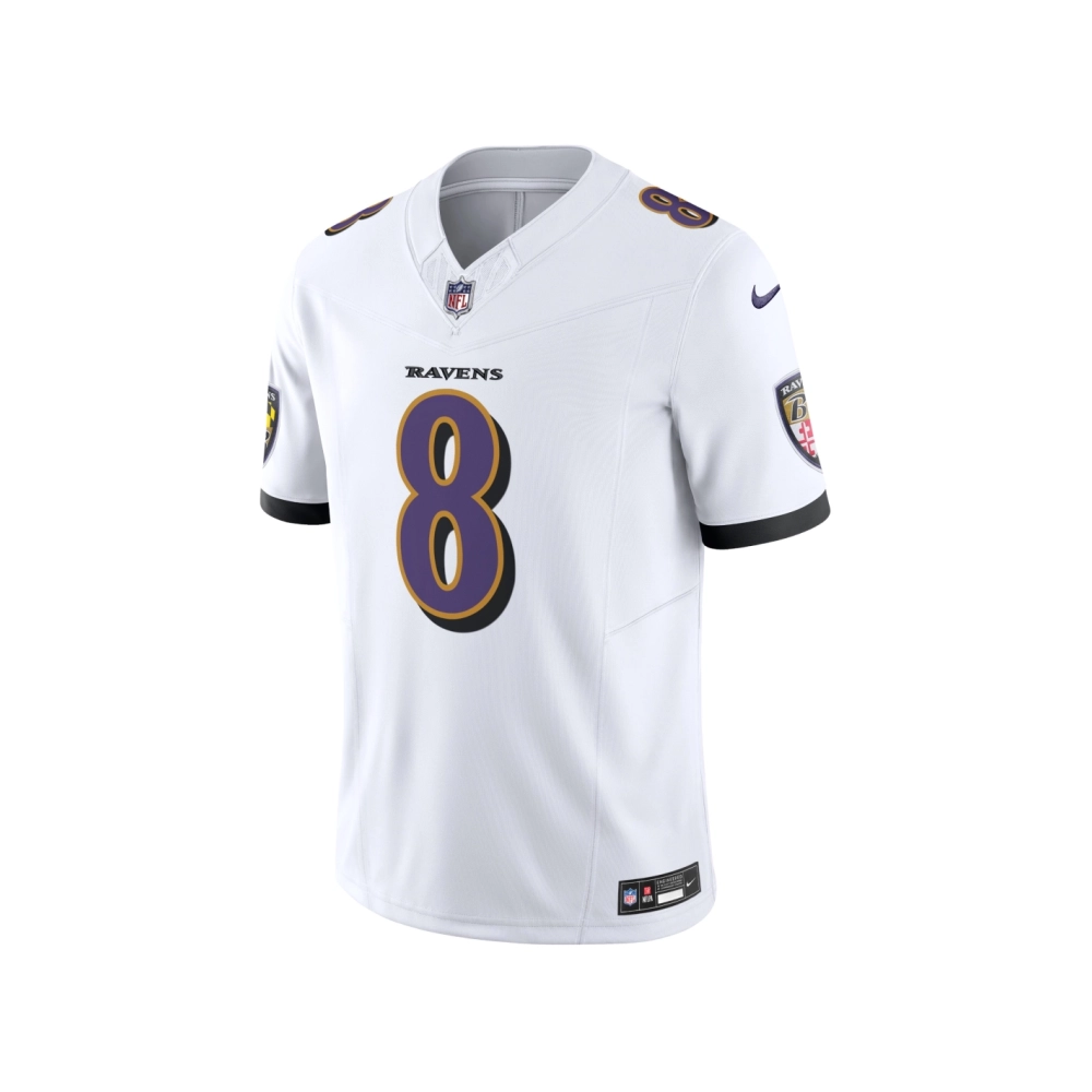 Mens Baltimore Ravens Lamar Jackson White Vapor F.U.S.E. Limited Jersey