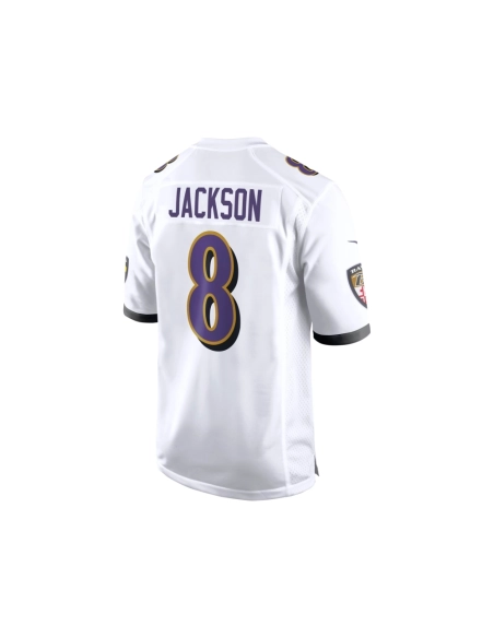 Mens Baltimore Ravens Lamar Jackson White Game Jersey