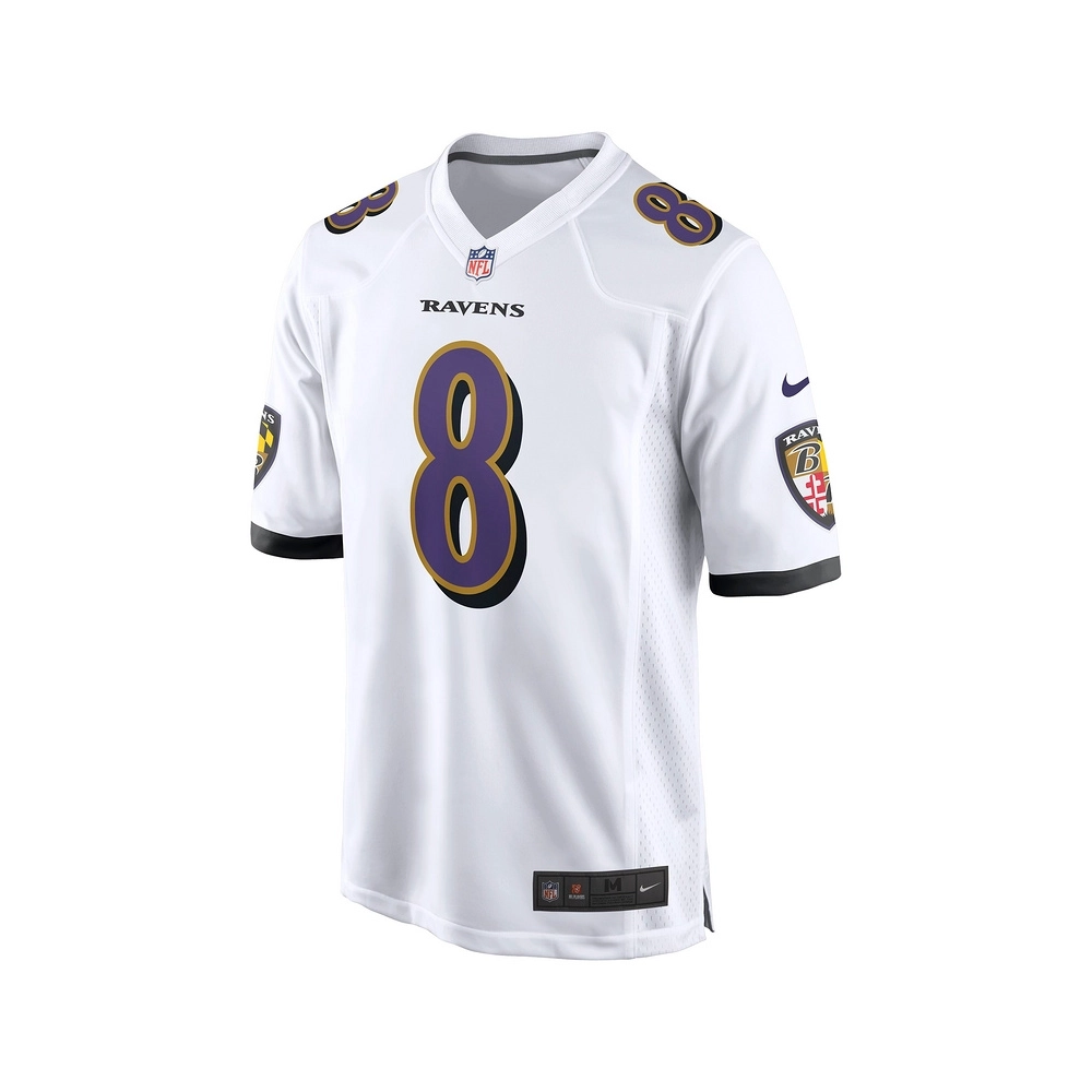 Mens Baltimore Ravens Lamar Jackson White Game Jersey