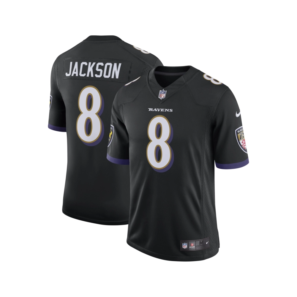 Mens Baltimore Ravens Lamar Jackson Black Speed Machine Limited Jersey