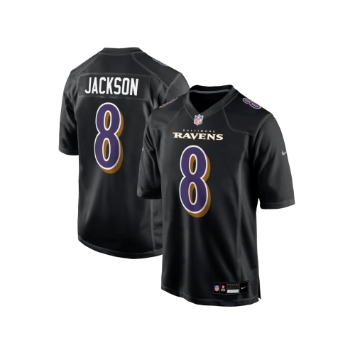 Mens Baltimore Ravens Lamar Jackson Black Fashion Game Jersey