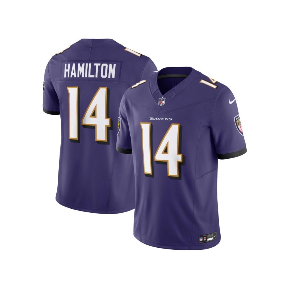 Mens Baltimore Ravens Kyle Hamilton Purple Vapor F.U.S.E. Limited Jersey