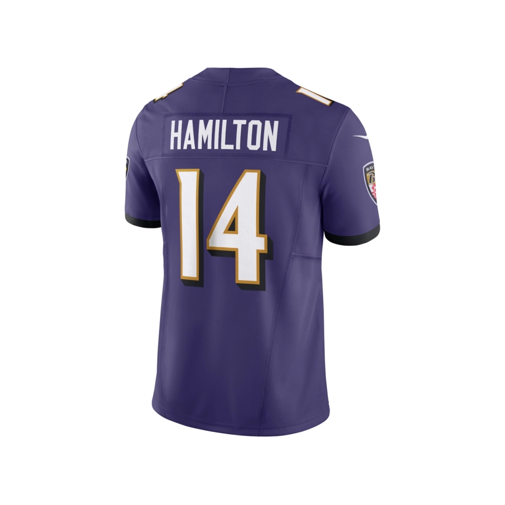 Mens Baltimore Ravens Kyle Hamilton Purple Vapor F.U.S.E. Limited Jersey