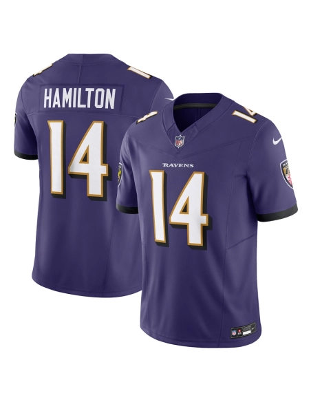 Mens Baltimore Ravens Kyle Hamilton Purple Vapor F.U.S.E. Limited Jersey