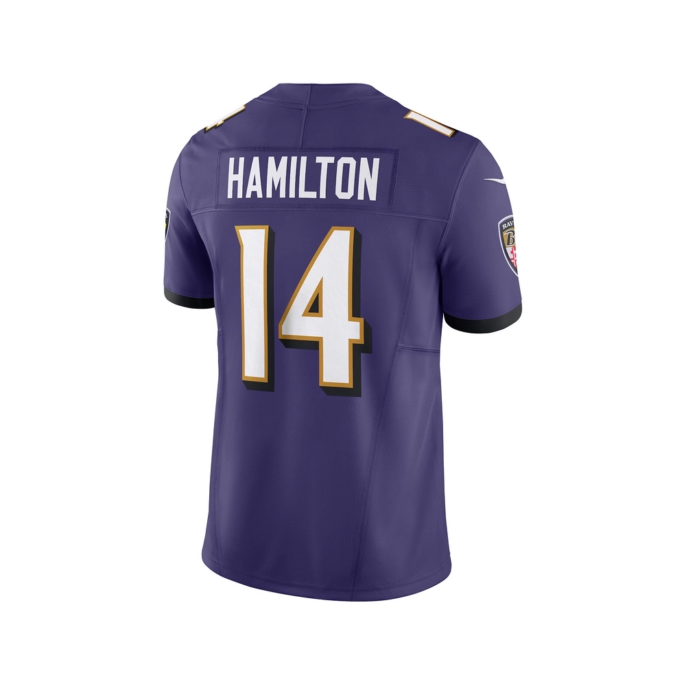 Mens Baltimore Ravens Kyle Hamilton Purple Vapor F.U.S.E. Limited Jersey