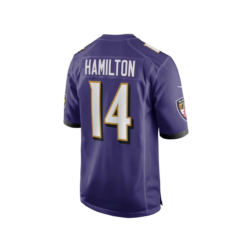 Mens Baltimore Ravens Kyle Hamilton Purple Player Game Jersey
