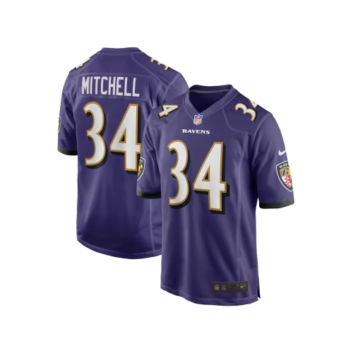 Mens Baltimore Ravens Keaton Mitchell Purple Game Jersey