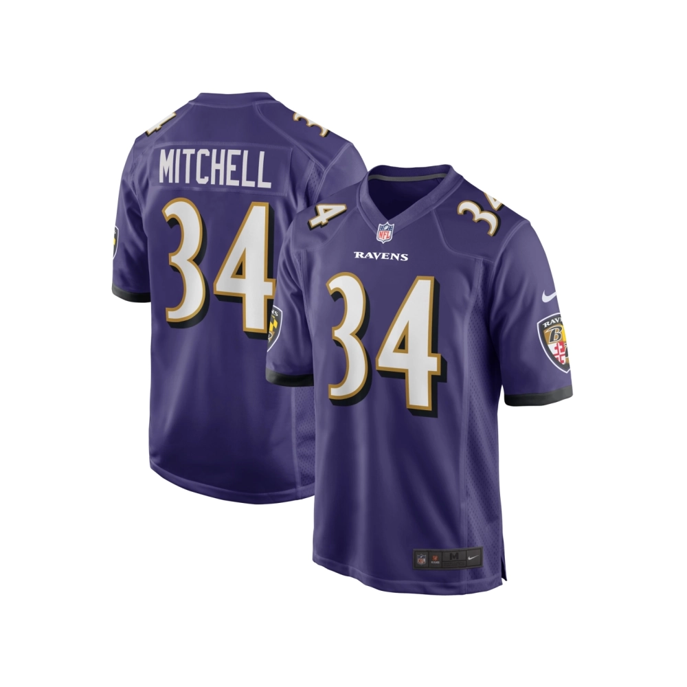Mens Baltimore Ravens Keaton Mitchell Purple Game Jersey